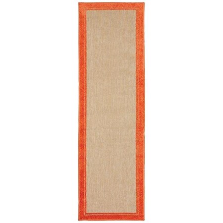 Oriental Weavers Oriental Weavers Cayman 5594Q 2x8 Runner - Sand/ Orange-Polypropylene C5594Q068230ST
